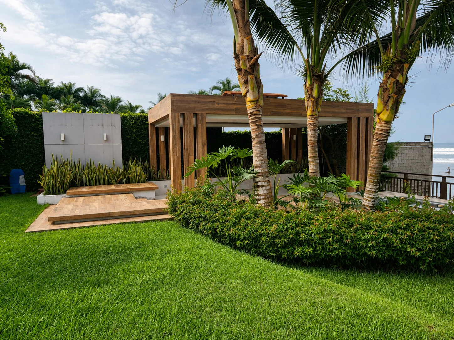 Espacio exterior terminado e integrado con el paisaje
